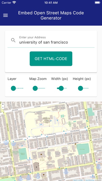 Embed code for OpenStreetMaps
