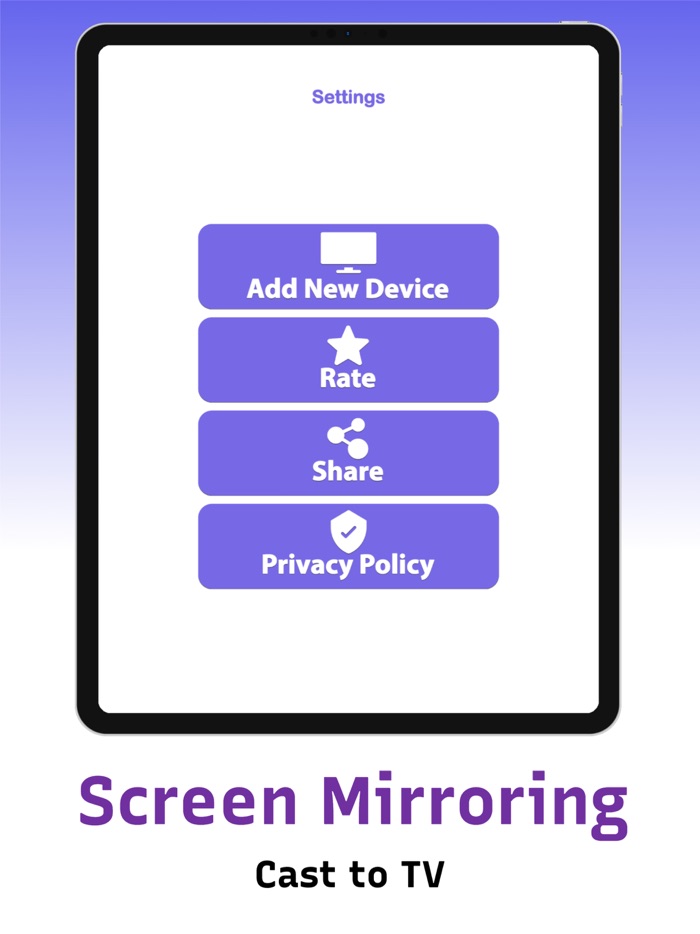 Screen Mirroring  Cast to TV