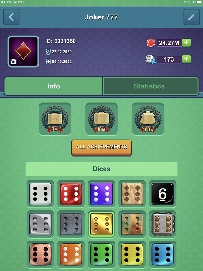 Dice-n-Roll online Yatzy