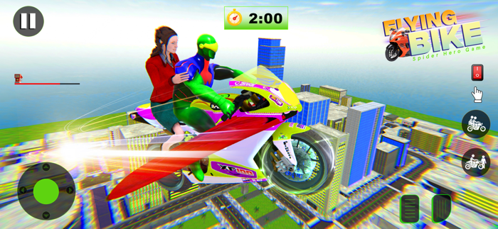 Flying Bike Spider Hero Game