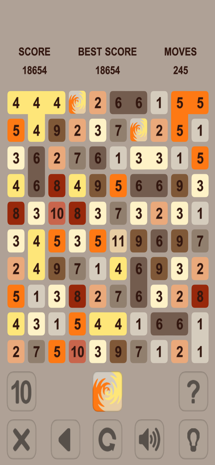 Numbers Puzzle. Get 10