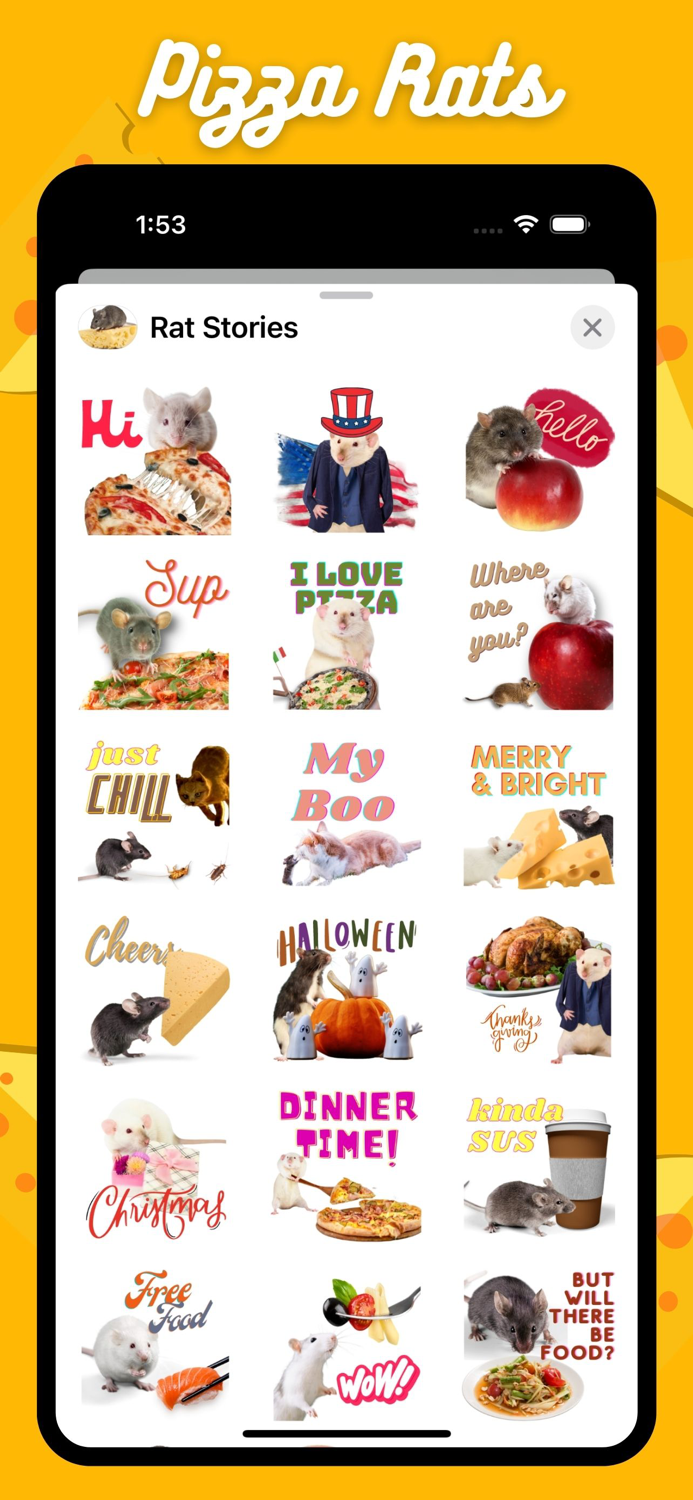 Cheese Rats Funny Stickers