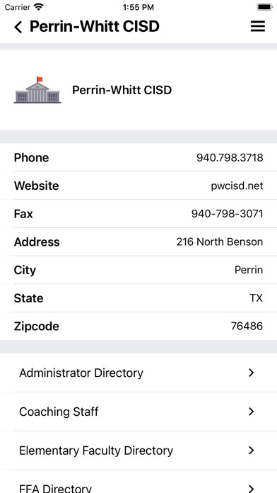 Perrin-Whitt CISD screenshot 4