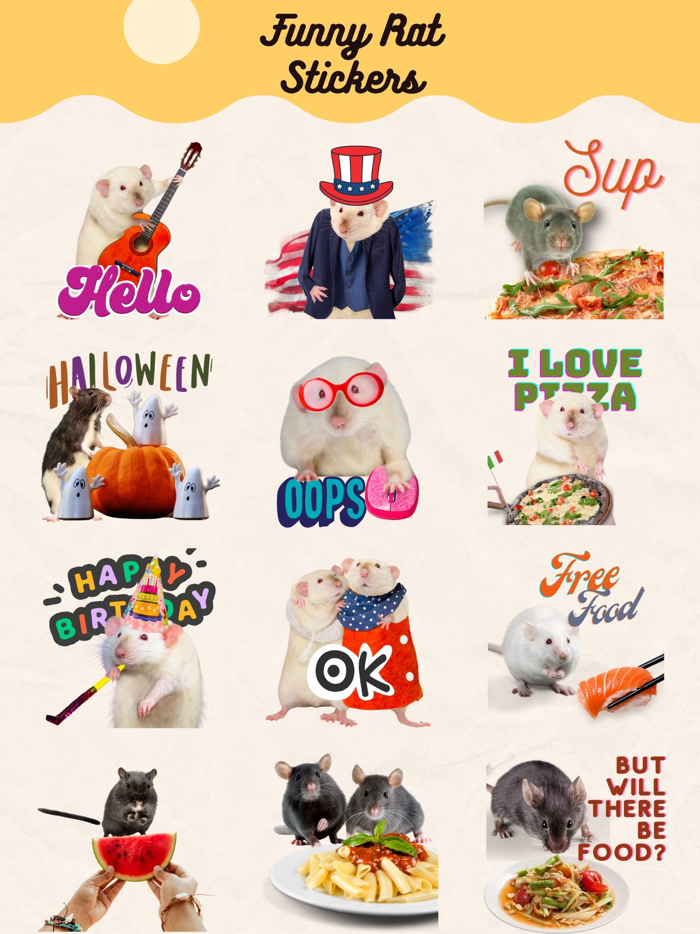 Cheese Rats Funny Stickers