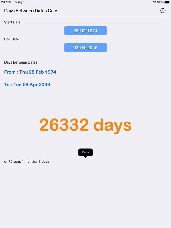 Days Between Dates Calculator screenshot 18
