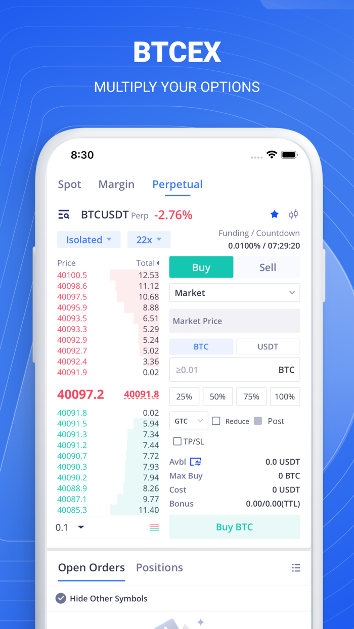 BTCEX Giao dịch BTC và Crypto
