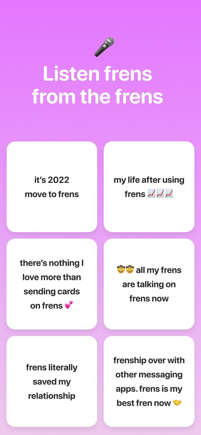 frens - widget messaging