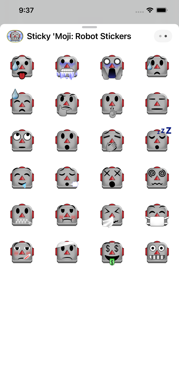 Sticky Moji Robot Stickers