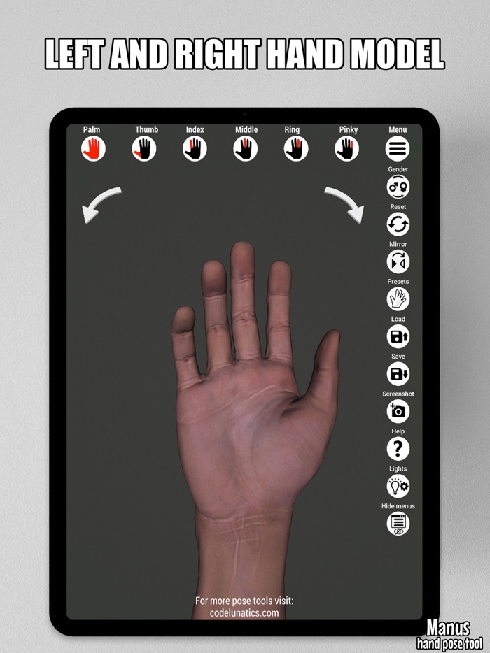 Manus - Hand reference for art