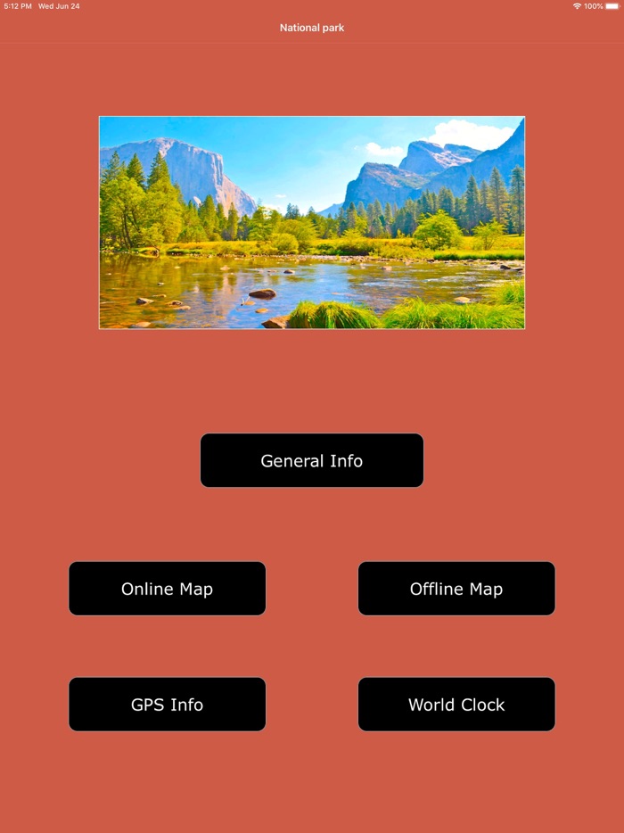 Yosemite National Park Map, CA