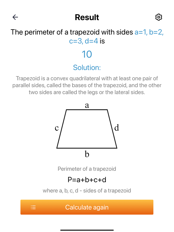 Perimeter calculator