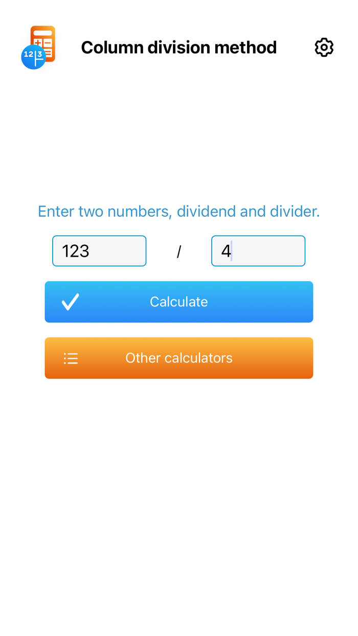 Column division method