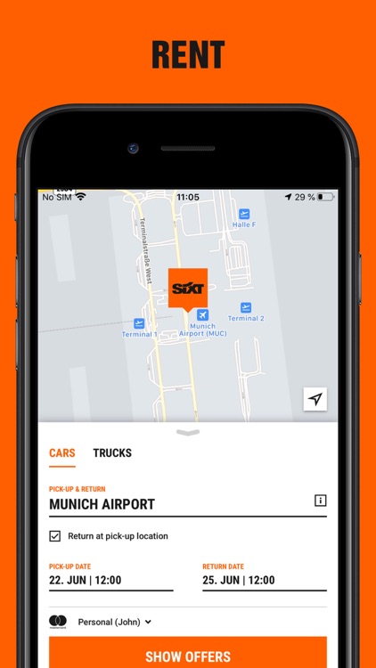 SIXT rent share & taxi