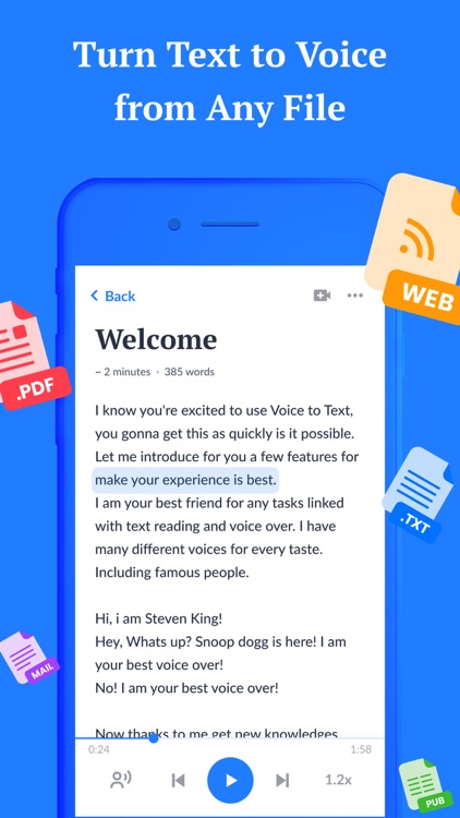 Text to speech reader by AI