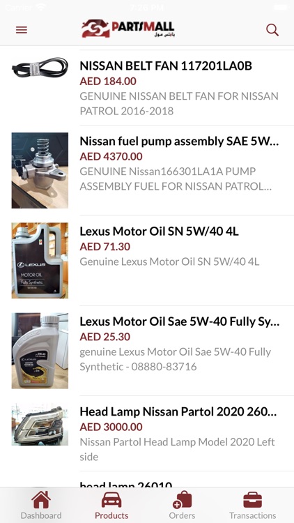 Parts Mall Vendor App