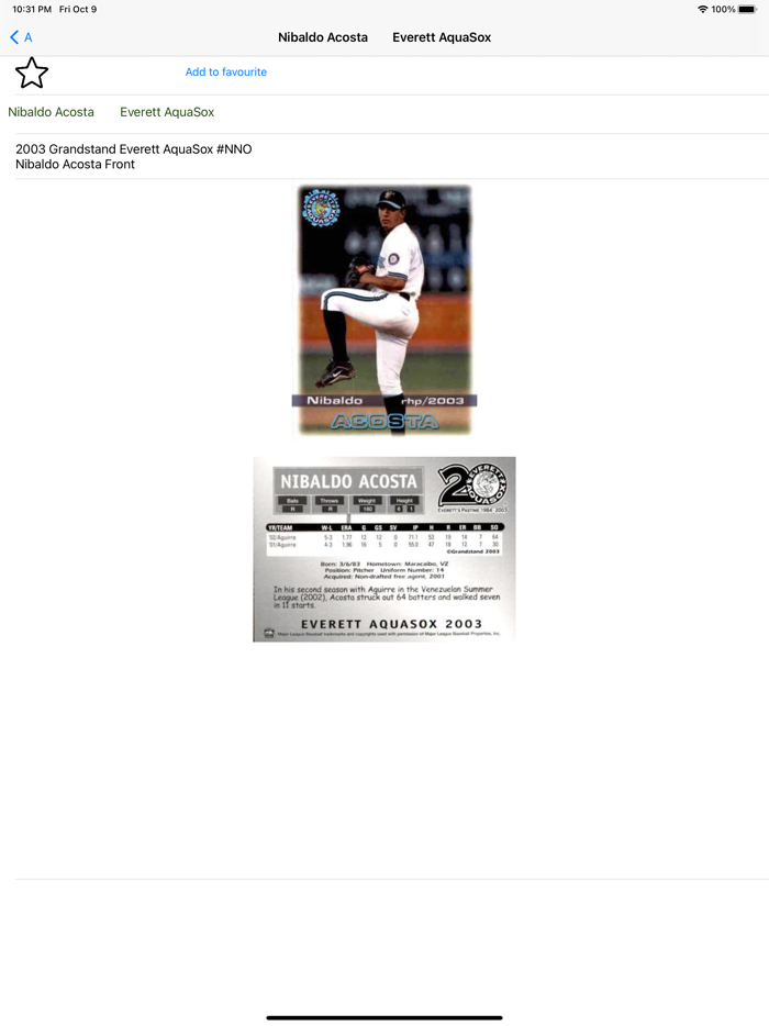 Baseball trading cards Light