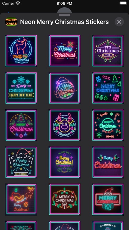 Neon Merry Christmas Stickers screenshot-6