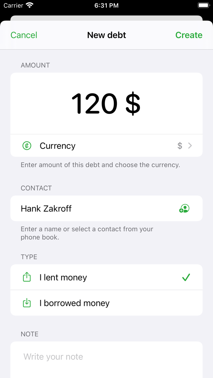 Berry. Debts Tracker