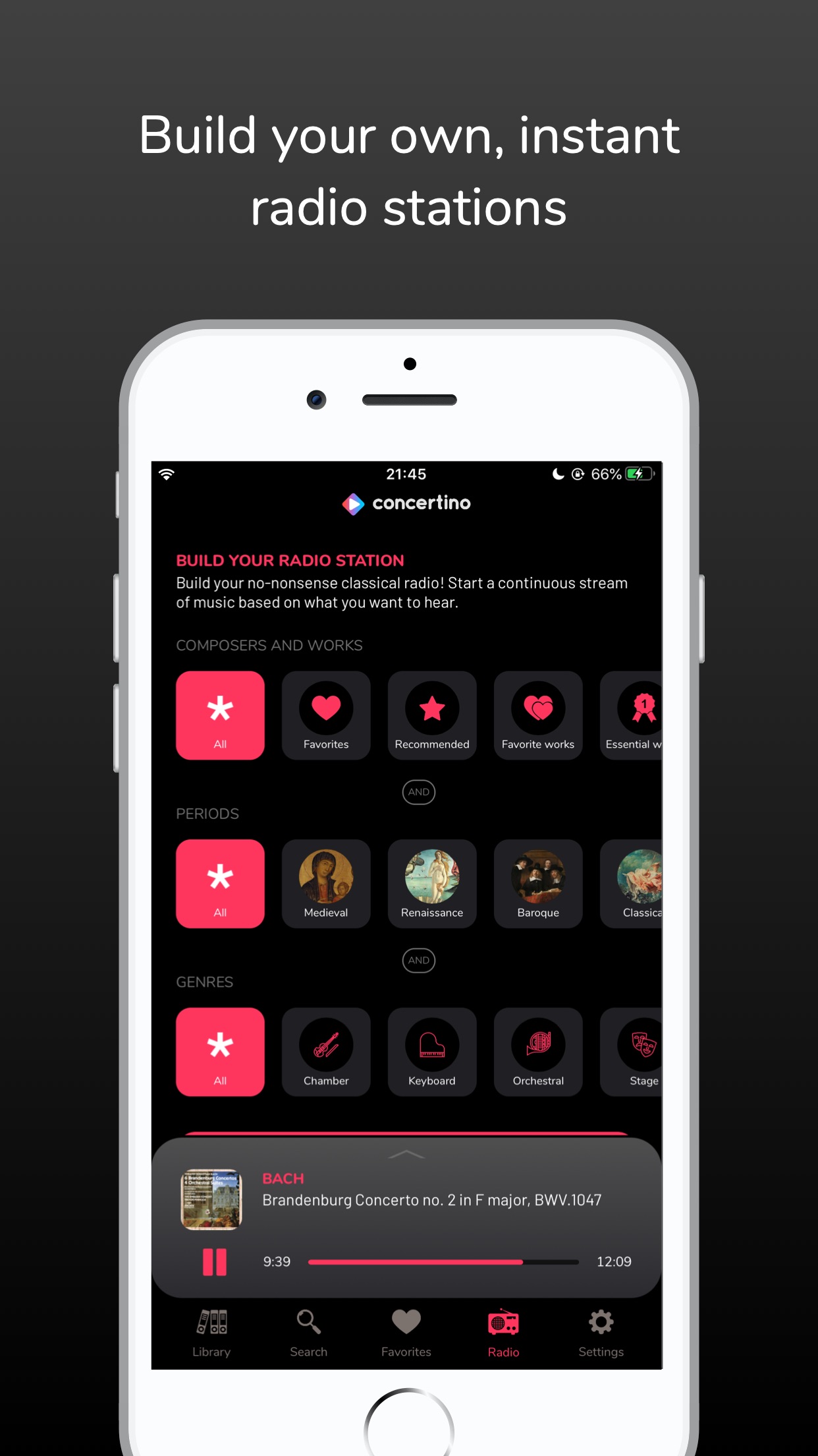 Screenshot do app Concertino