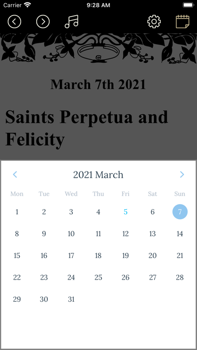 Saint Calendar Screenshot 3