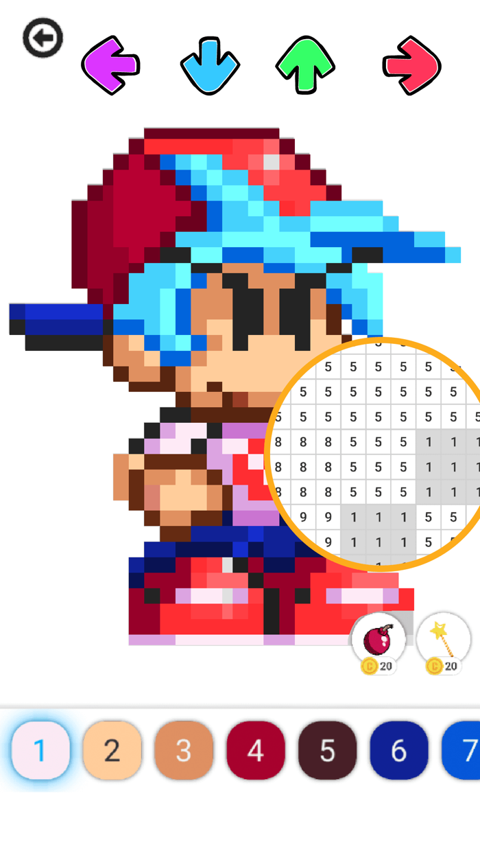 Pixel FNF  Color by Number