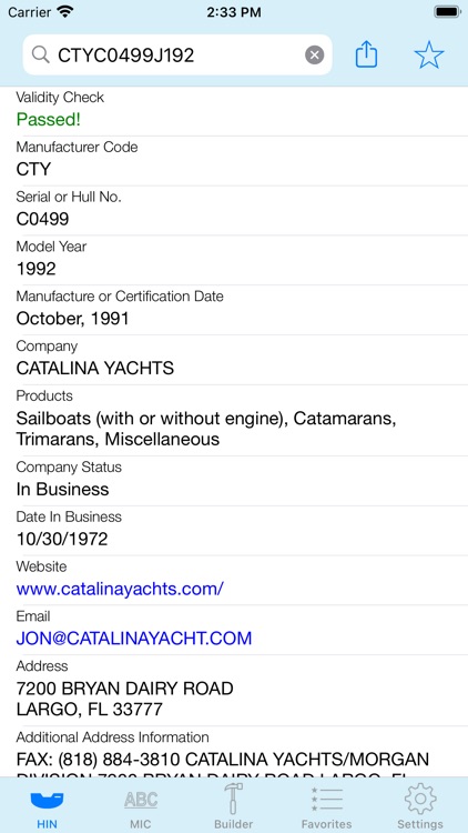 HIN Search - Boat HIN Decoder