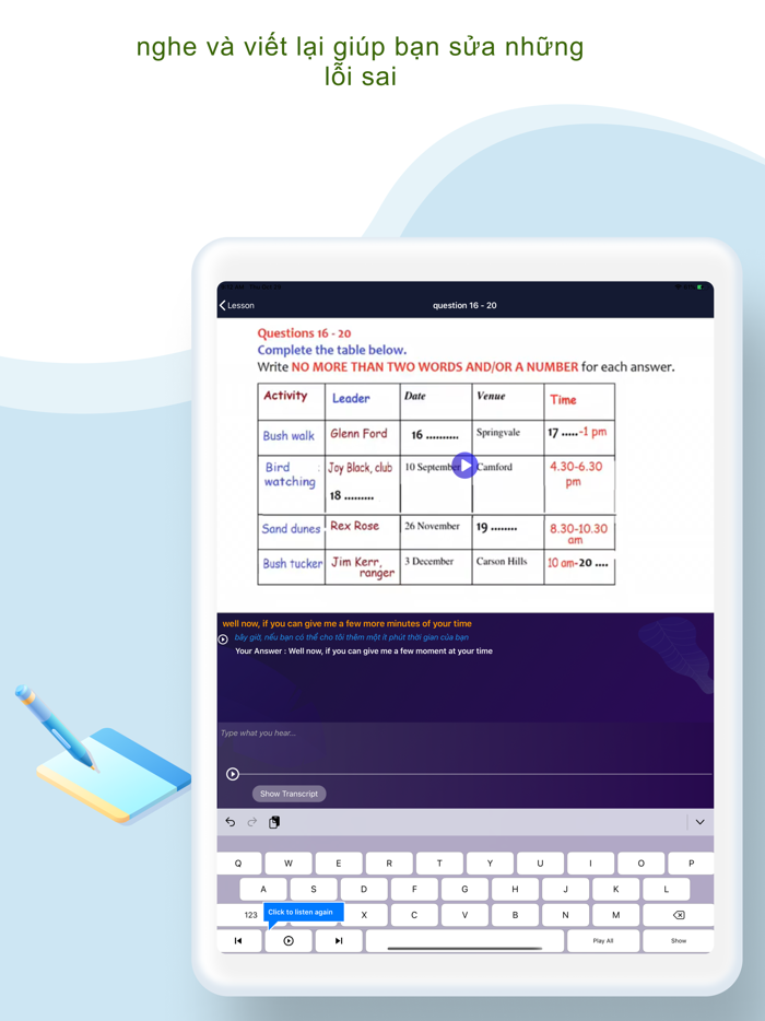 IELTS Listen-Nghe Và Viết Lại