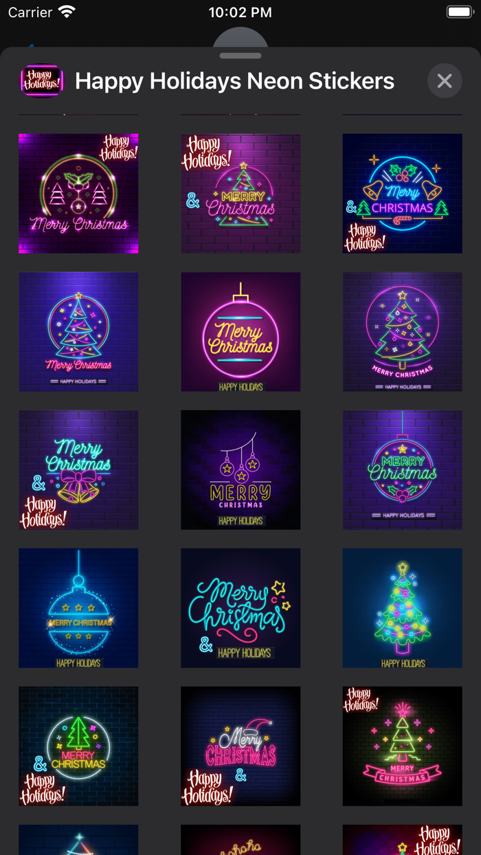 Happy Holidays Neon Stickers