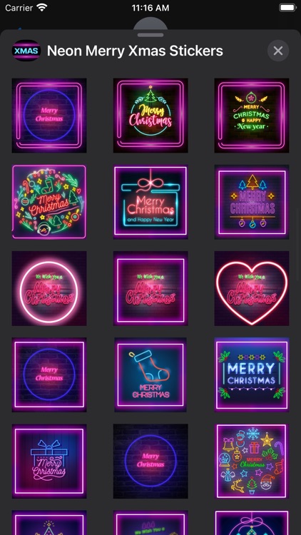 Neon Merry Xmas Stickers screenshot-3