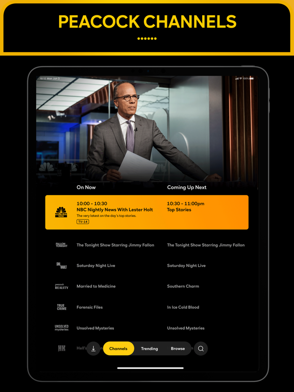 iPad Image of Peacock TV