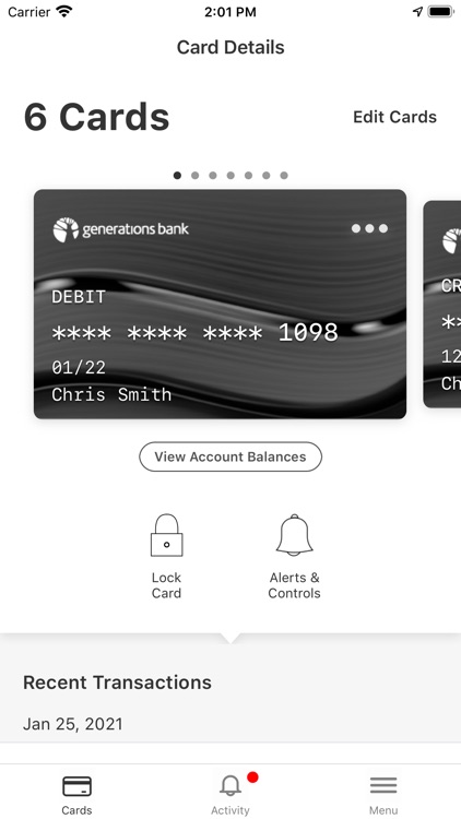 Generations Bank Card Manager