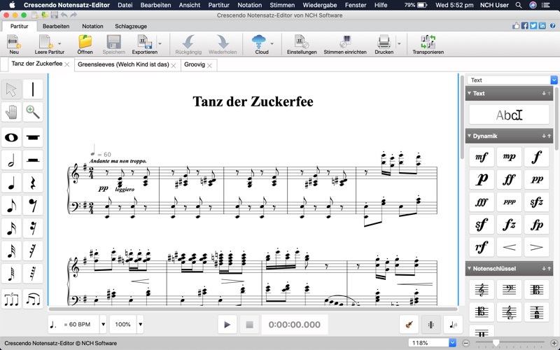 Crescendo Notensatz-Editor