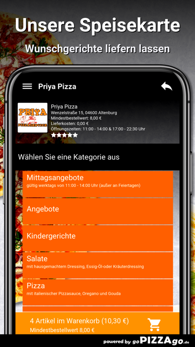 Priya Pizza Altenburg screenshot 4