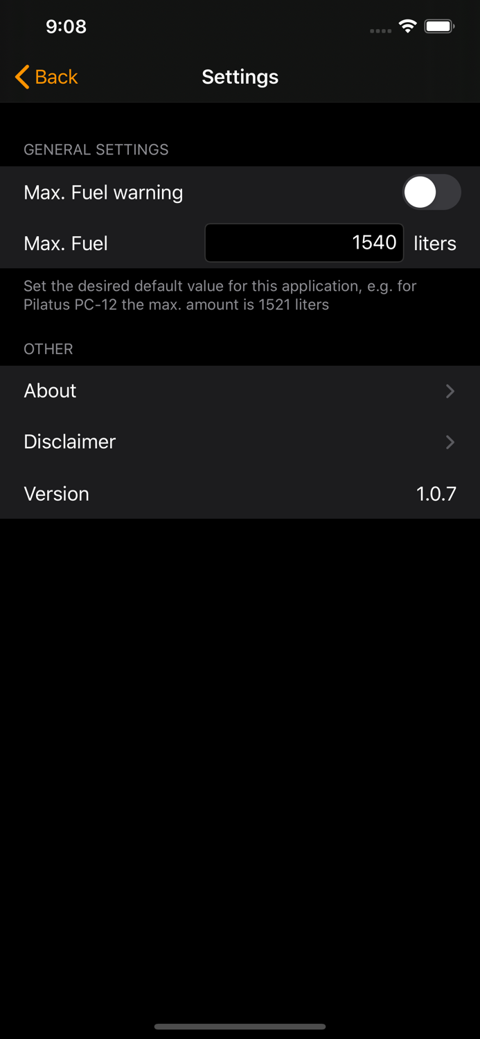 Airro Aviation Fuel Calculator