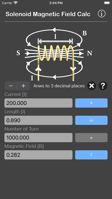 Solenoid Magnetic Field Calc screenshot 2