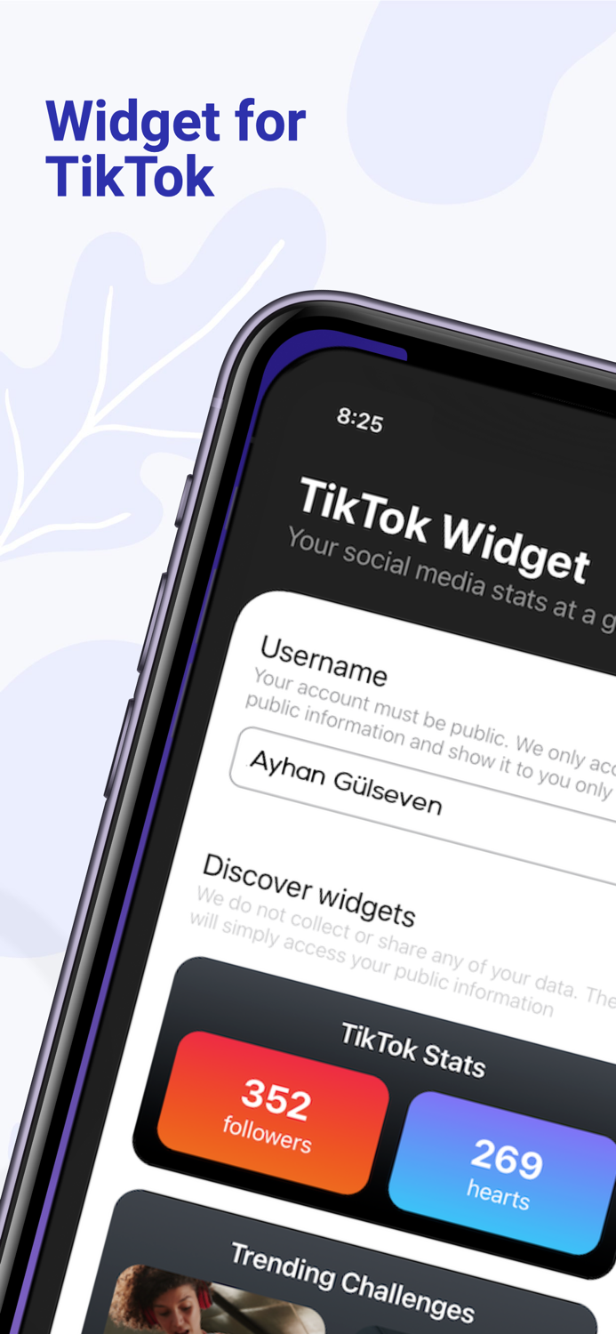Widget for tiktok follower