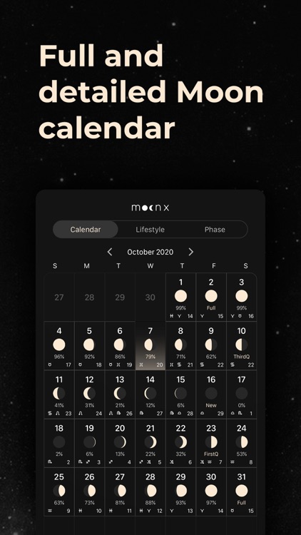 MoonX - Moon Phase Calendar screenshot-3