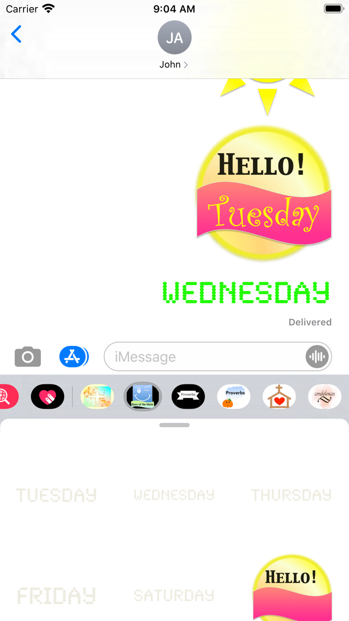 days of the week stickers