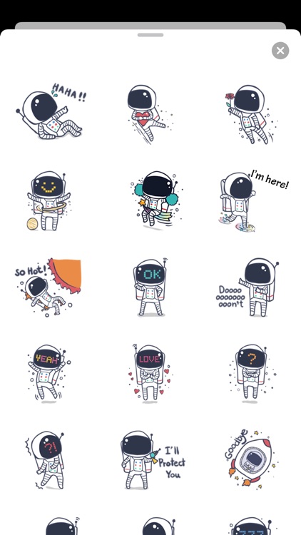 Happy Cute Astronaut Stickers