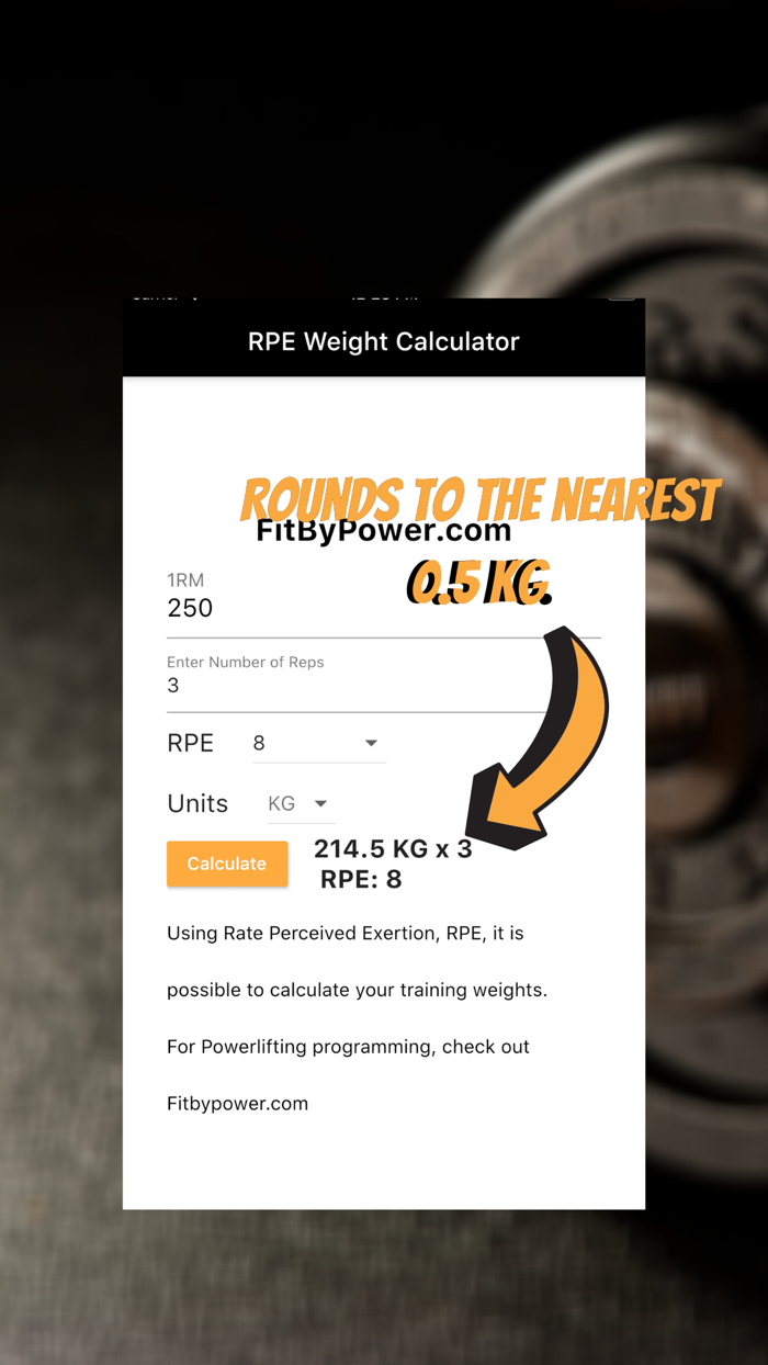 RPE Weight Calculator