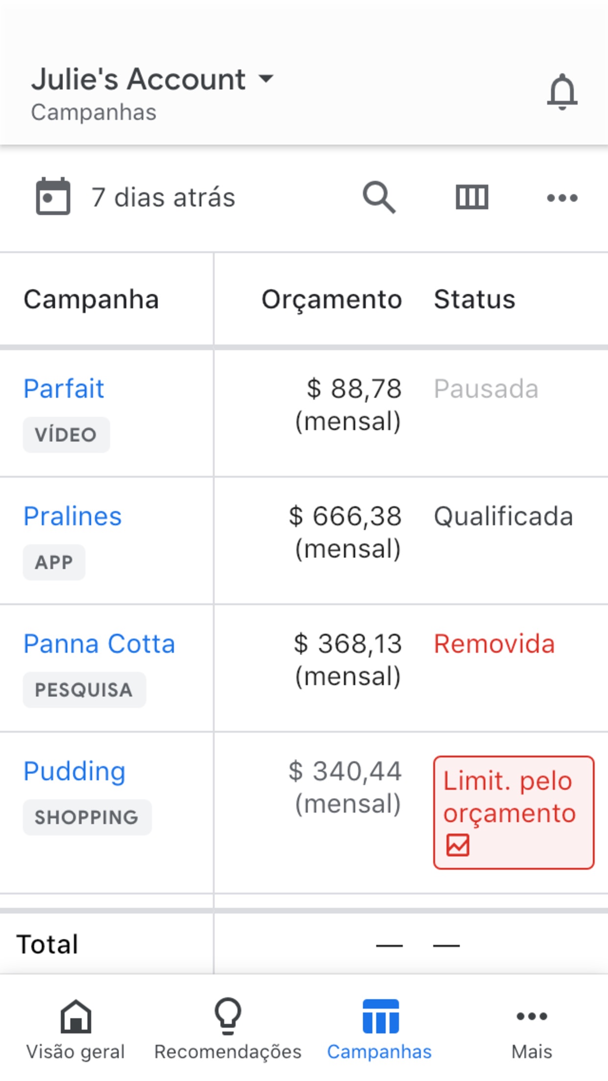 Screenshot do app Google Ads: Cresça seu Negócio