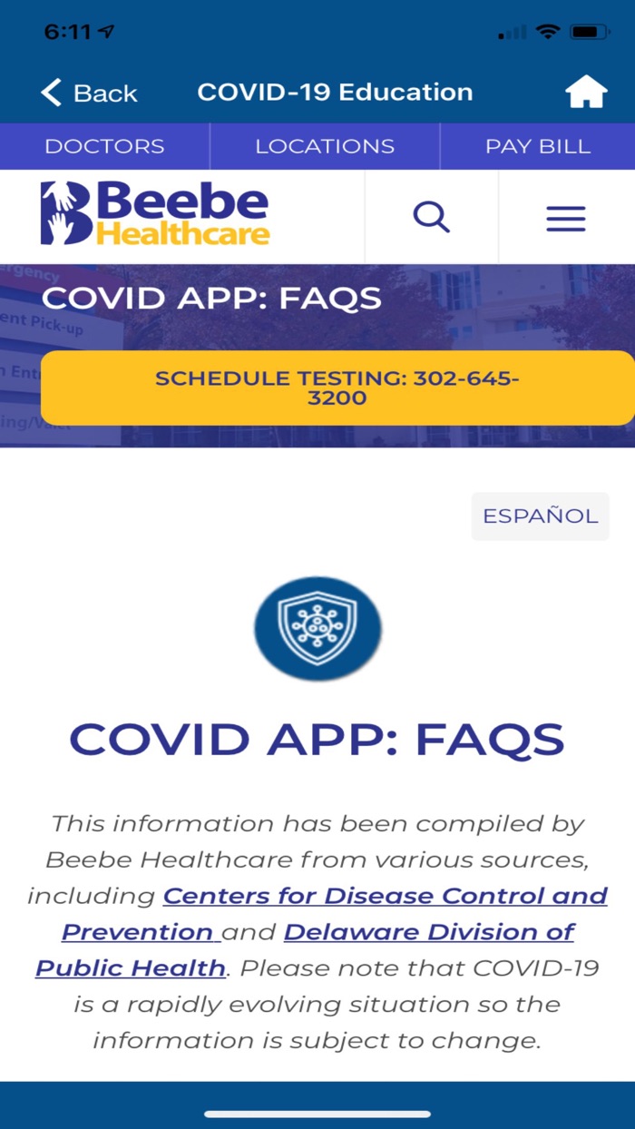 Beebe COVID-19 Screening Tool
