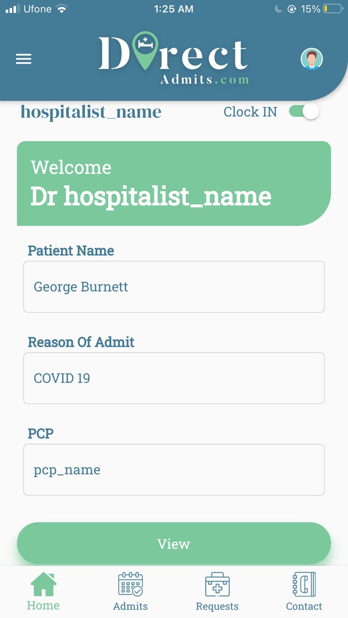 Direct Admit Hospitalist