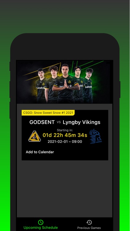 Godsent - CS:GO Game Schedule