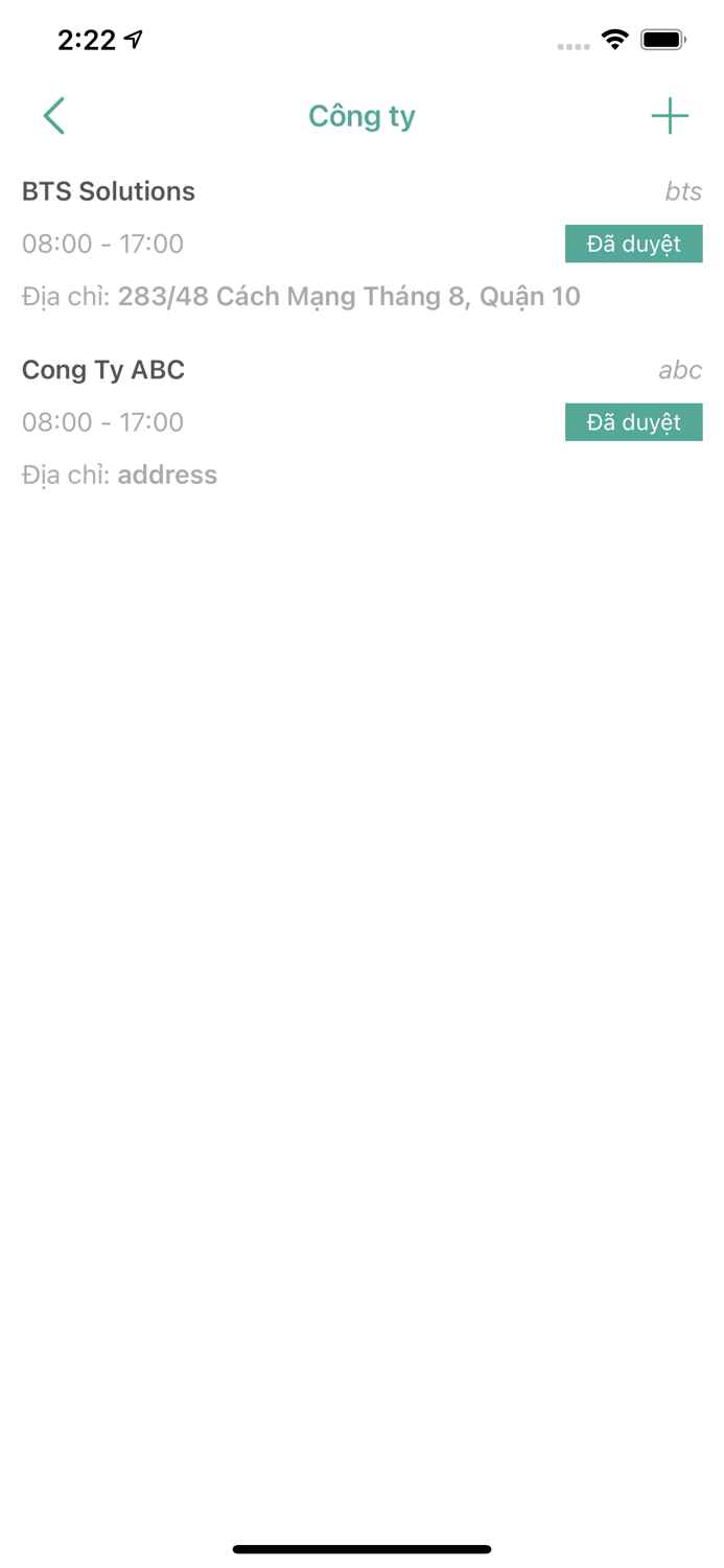 neoTime ứng dụng chấm công