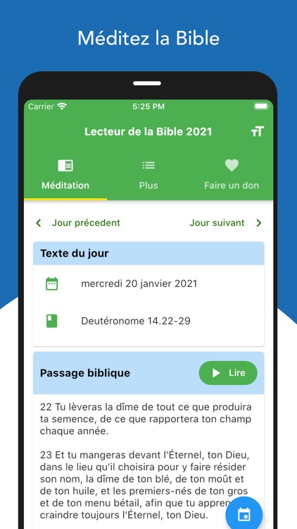 Lecteur de la Bible 2021