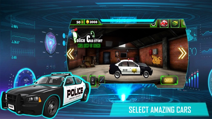 警车特技：超级斜坡