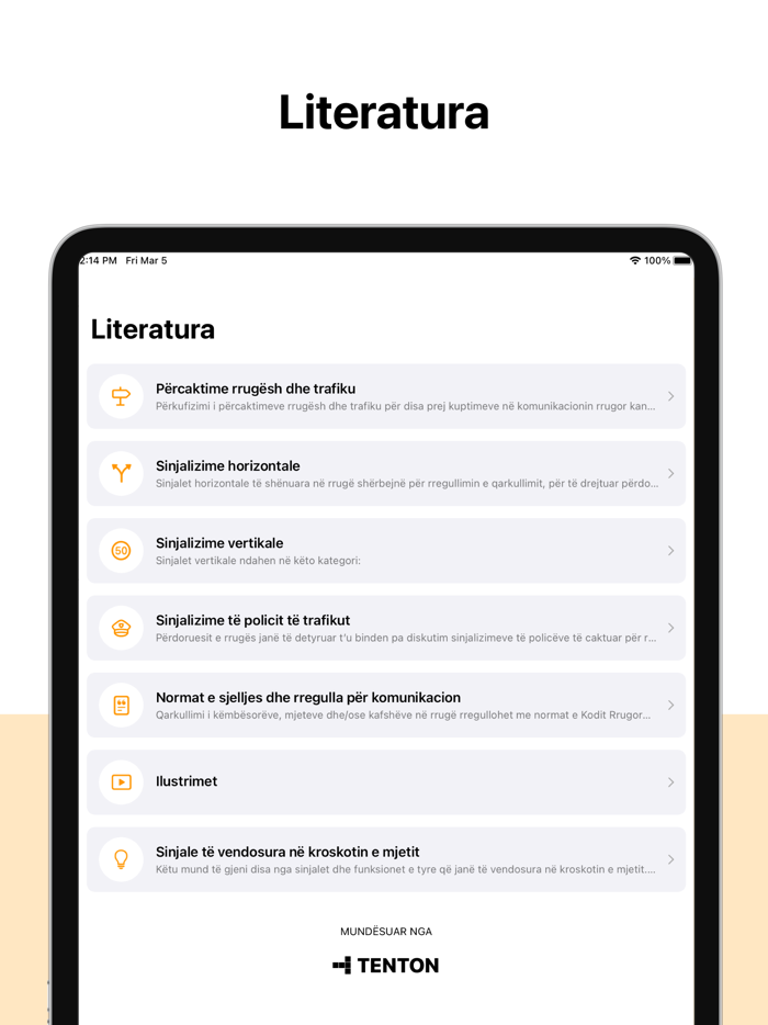 Autoshkolla Shqipëri - Testet