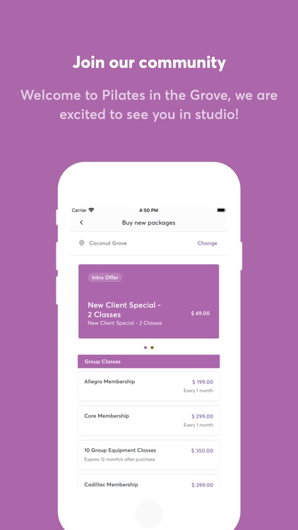 Pilates in the Grove App