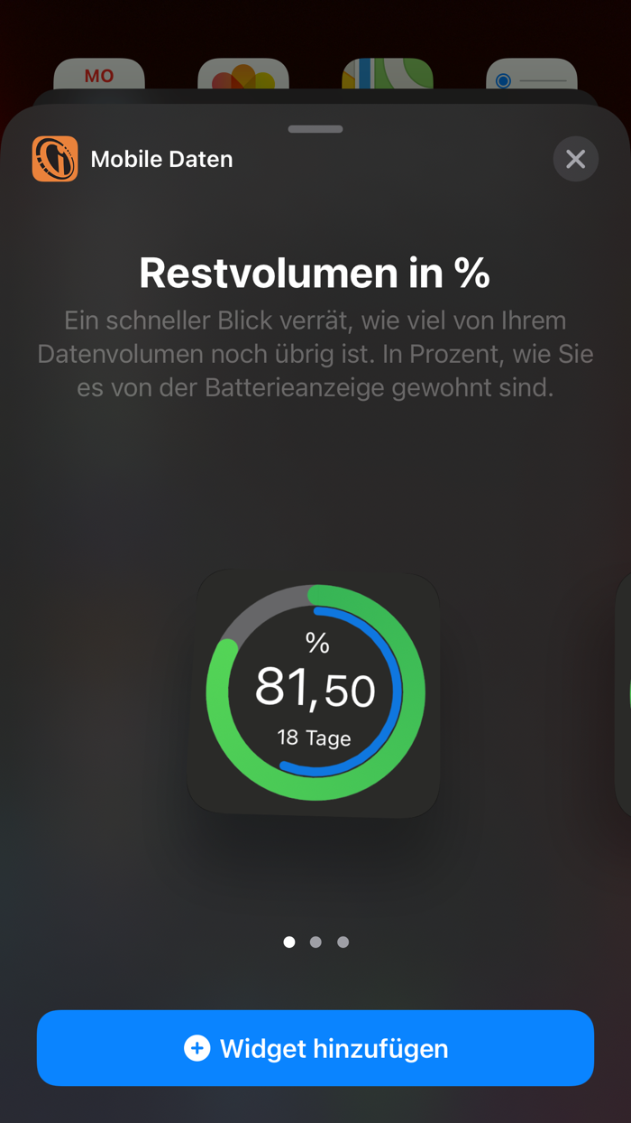 Mobile Daten Widget